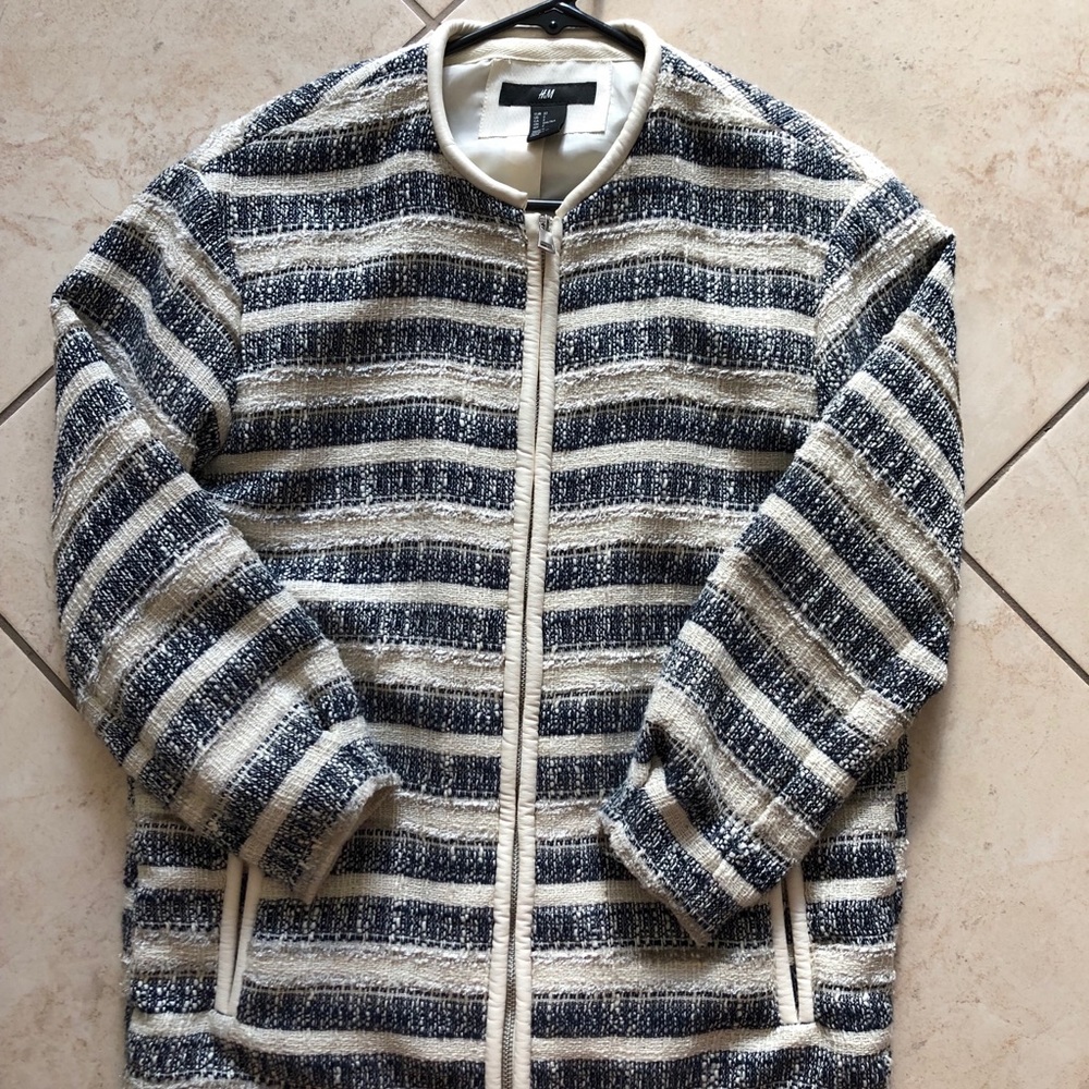 H&M metallic thread tweed jacket blazer